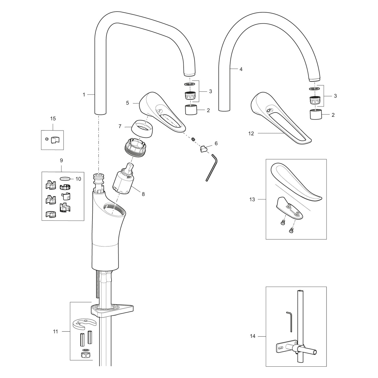 FM Mattsson 9000XE keukenmengkraan met draaibare uitloop, Cold Start en Eco Flow, chroom