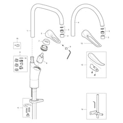 FM Mattsson 9000XE keukenmengkraan met draaibare uitloop, Cold Start en Eco Flow, chroom