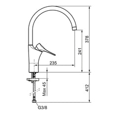 FM Mattsson 9000XE keukenmengkraan met draaibare uitloop, Cold Start en Eco Flow, chroom