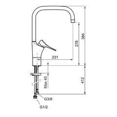FM Mattsson 9000XE keukenmengkraan met draaibare uitloop, Cold Start en Eco Flow, chroom (8610-0010)