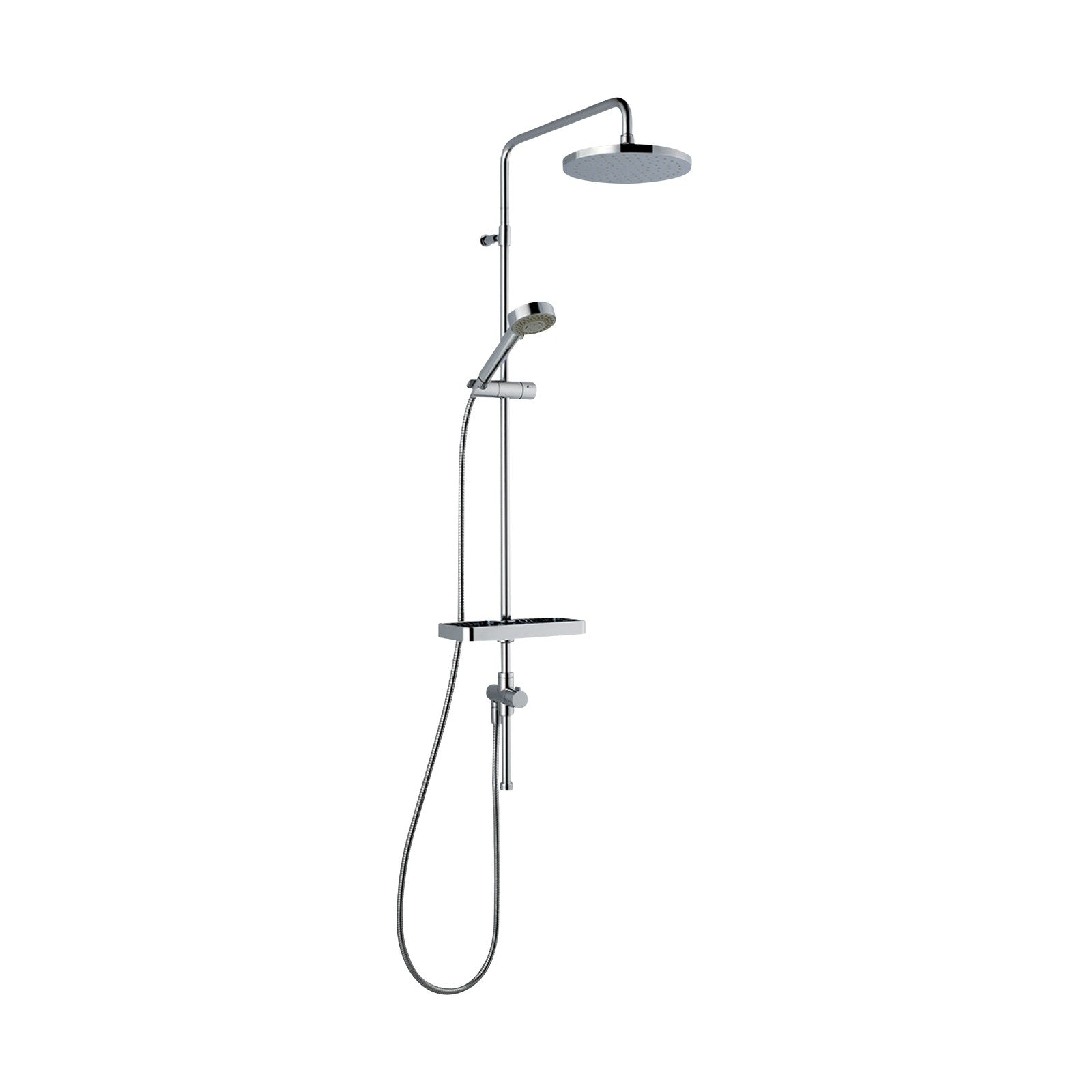 FM Mattsson 9000E hoofddoucheset met handdouche en omstel, antikalk, Eco Flow 12 l/min, chroom