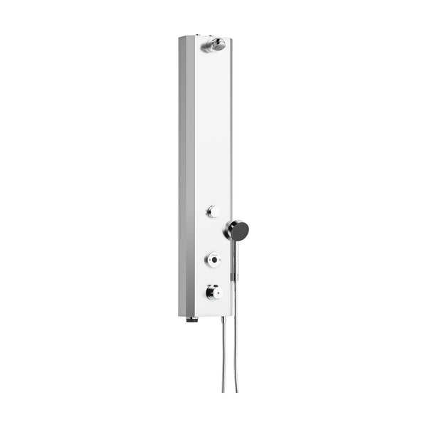 FM Mattsson Tronic WMS elektronisch douchepaneel met thermostaat en handdouche, netvoeding, RVS-look