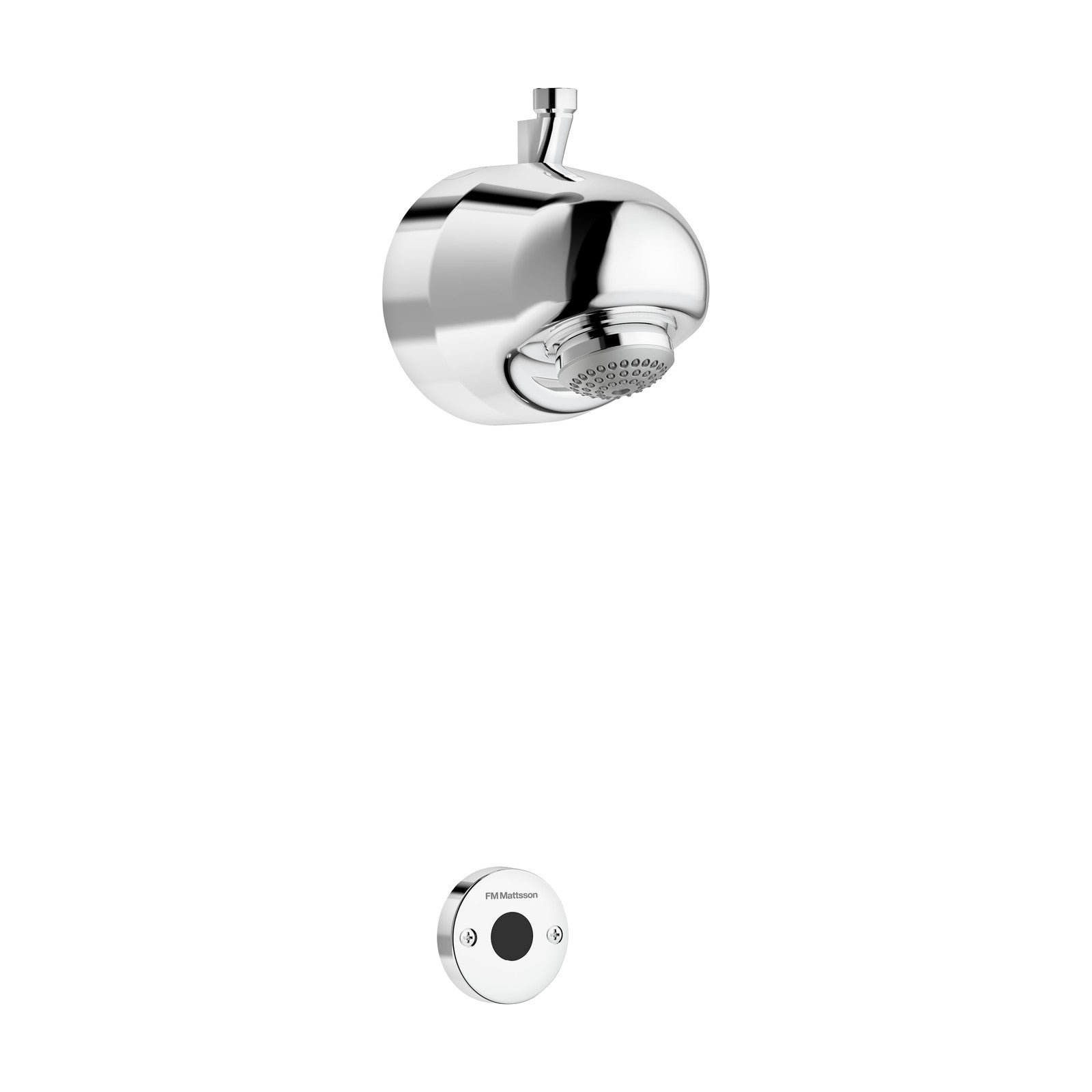 FM Mattsson Tronic Compact WMS elektronische hoofddouche voor voorgemengd water, batterijvoeding, ch