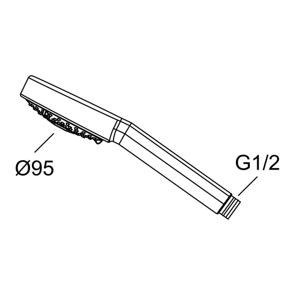 FM Mattsson Garda handdouche, één straalsoort, antikalk, Eco Flow 12 l/min, chroom 96750900