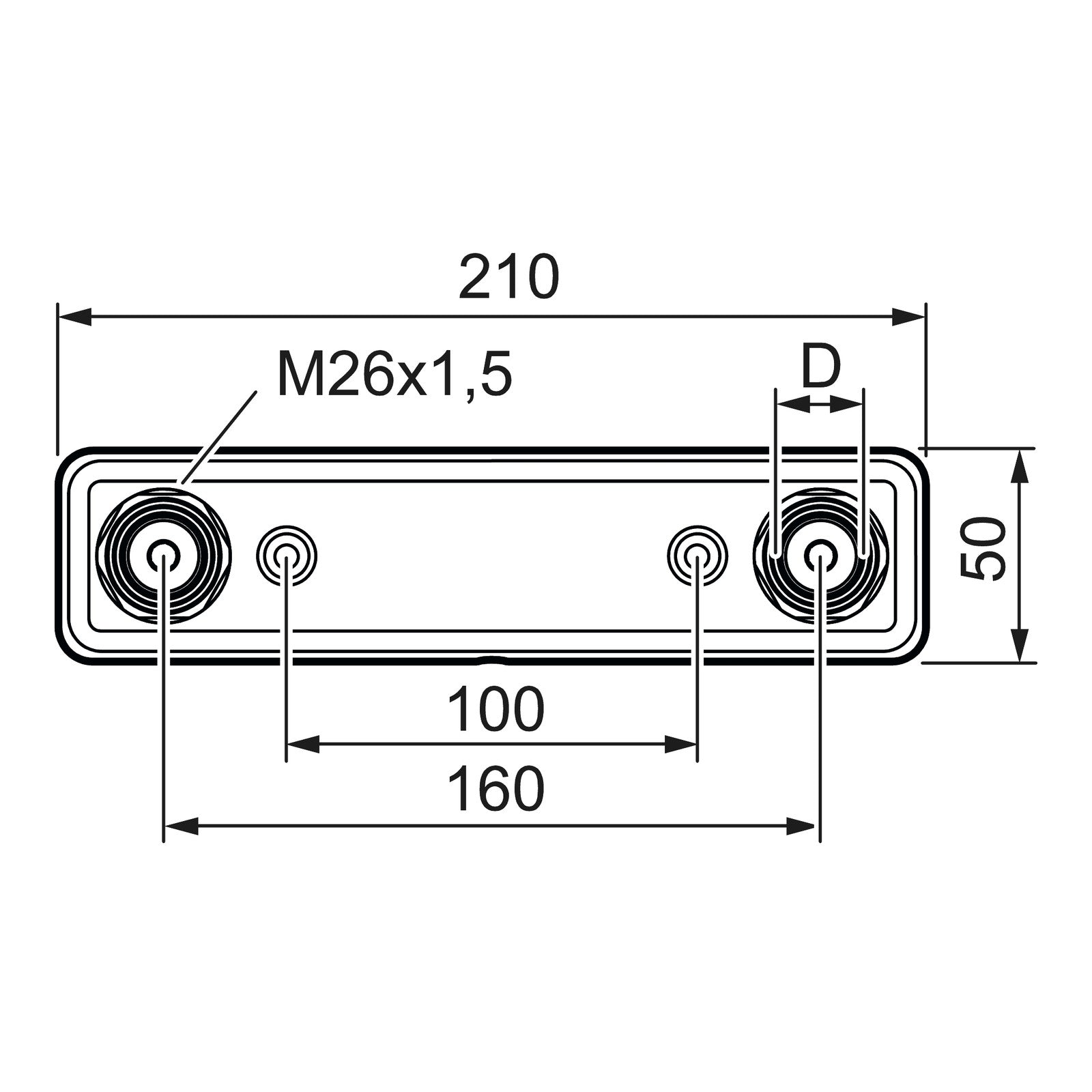 FM Mattsson muurplaat hartmaat 160 mm voor PE-X-, PE-RT-, PB- en meerlaagse leidingen Ø16, chroom S6