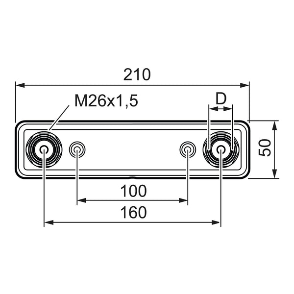 FM Mattsson muurplaat hartmaat 160 mm voor PE-X-, PE-RT-, PB- en meerlaagse leidingen Ø16, chroom S6