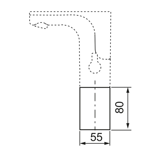 FM Mattsson Tronic verhogingsvoet voor Tronic wastafelkranen, zwart PVD S600130.11