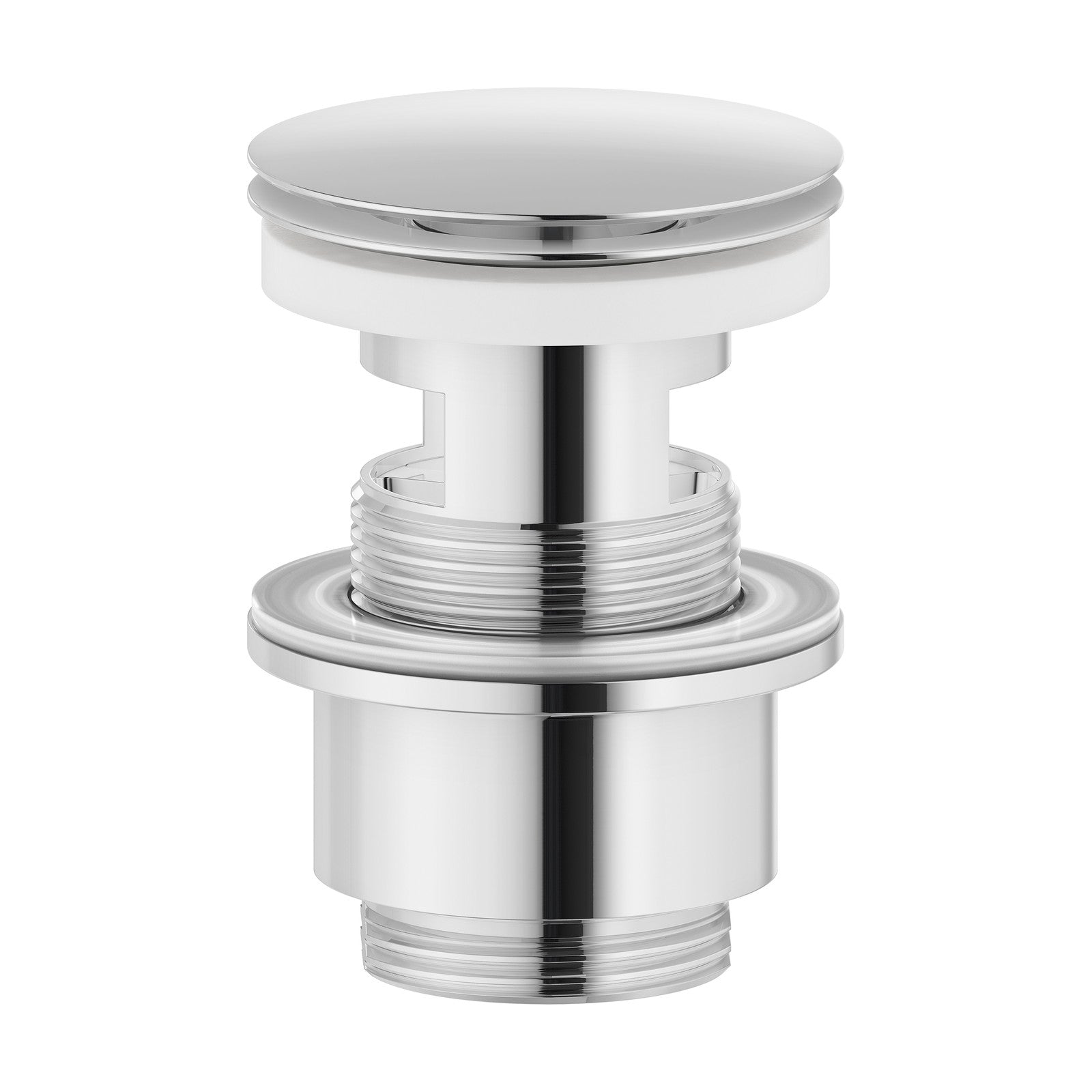 FM Mattsson wastafelafvoer met drukplug (push-down), met overloop, chroom