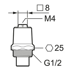 FM Mattsson kraanbovendeel G½, chroom S600234