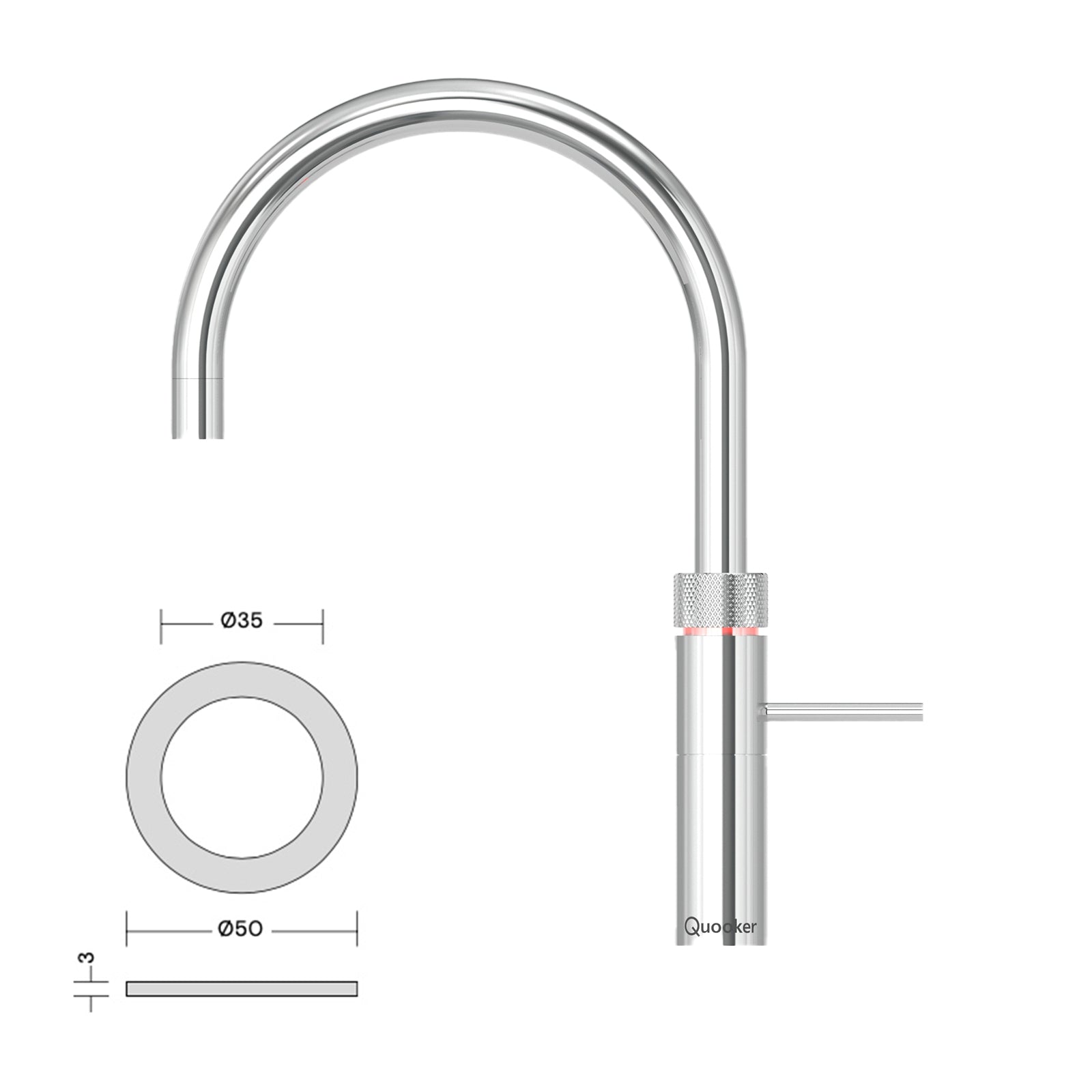 Quooker Fusion 3-in-1 Kokendwaterkraan Mengkraan Keukenkraan