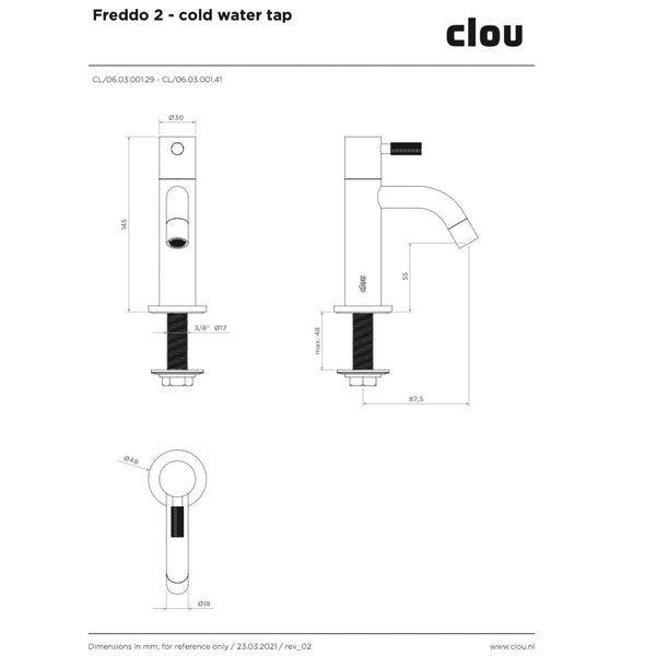 CLOU Freddo 2 fonteinkraan lage versie