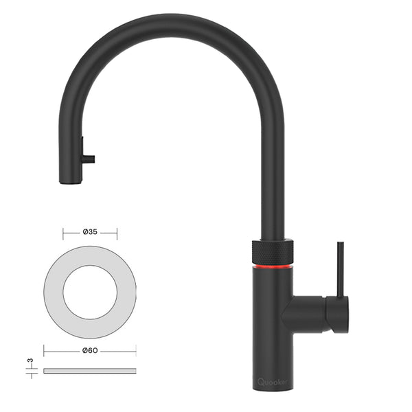 Quooker Flex Alles-in-één kokendwaterkraan met uittrekbare slang
