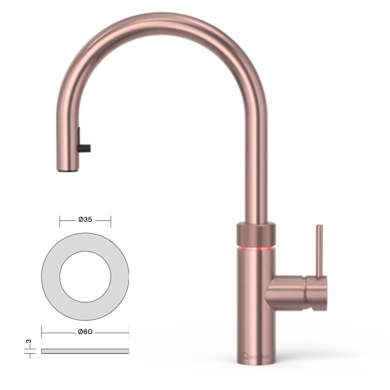 Quooker Flex Alles-in-één kokendwaterkraan met uittrekbare slang