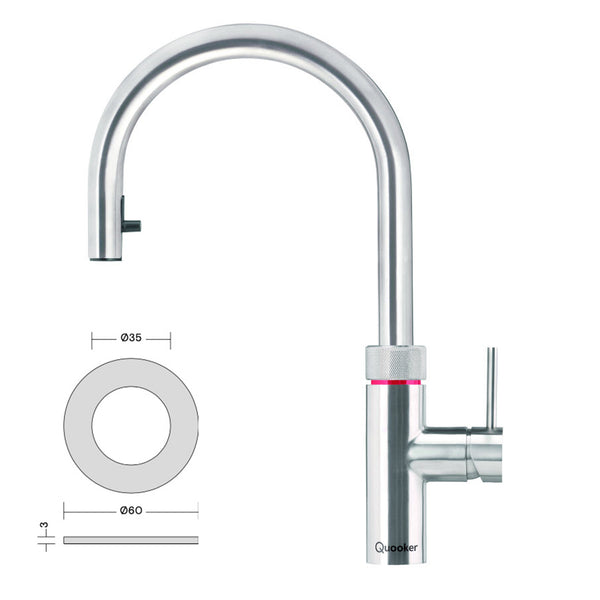 Quooker Flex Alles-in-één kokendwaterkraan met uittrekbare slang