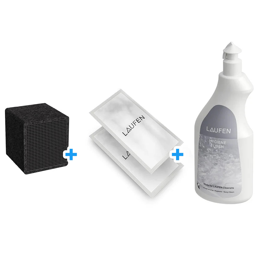 LAUFEN Cleanet Alvia Carbon geurfilter, ontkalker en hygienisch zeep set Art. H8911620000001