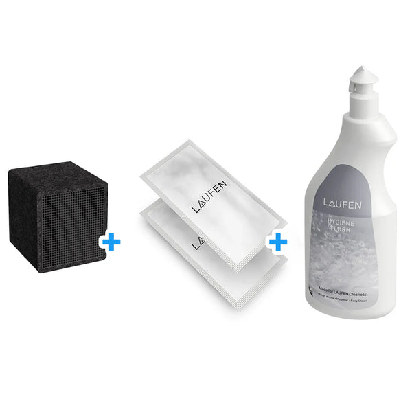 LAUFEN Cleanet Alvia Carbon geurfilter, ontkalker en hygienisch zeep set Art. H8911620000001