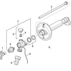Hansa luxury frost-free outdoor tap with key operation stainless steel