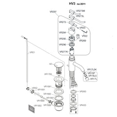 Vola Onderdelen HV1 en HV3 wastafelkraan geleverd NA 2011