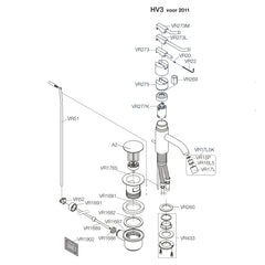 Vola Onderdelen HV1 en HV3 wastafelkraan geleverd voor 2011
