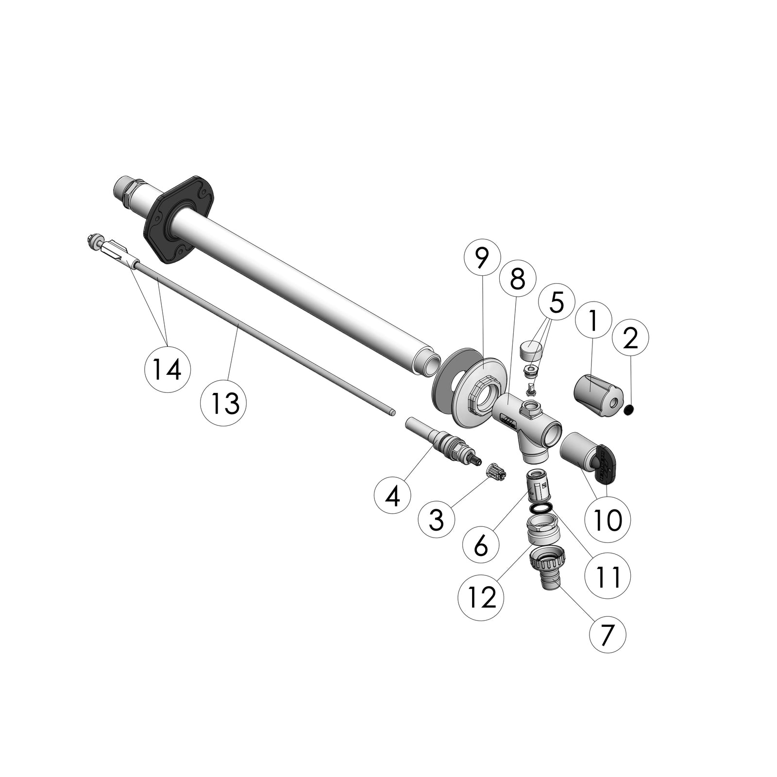 Kemper Frost-free outdoor tap Wall thickness 150 to 415 mm Chrome