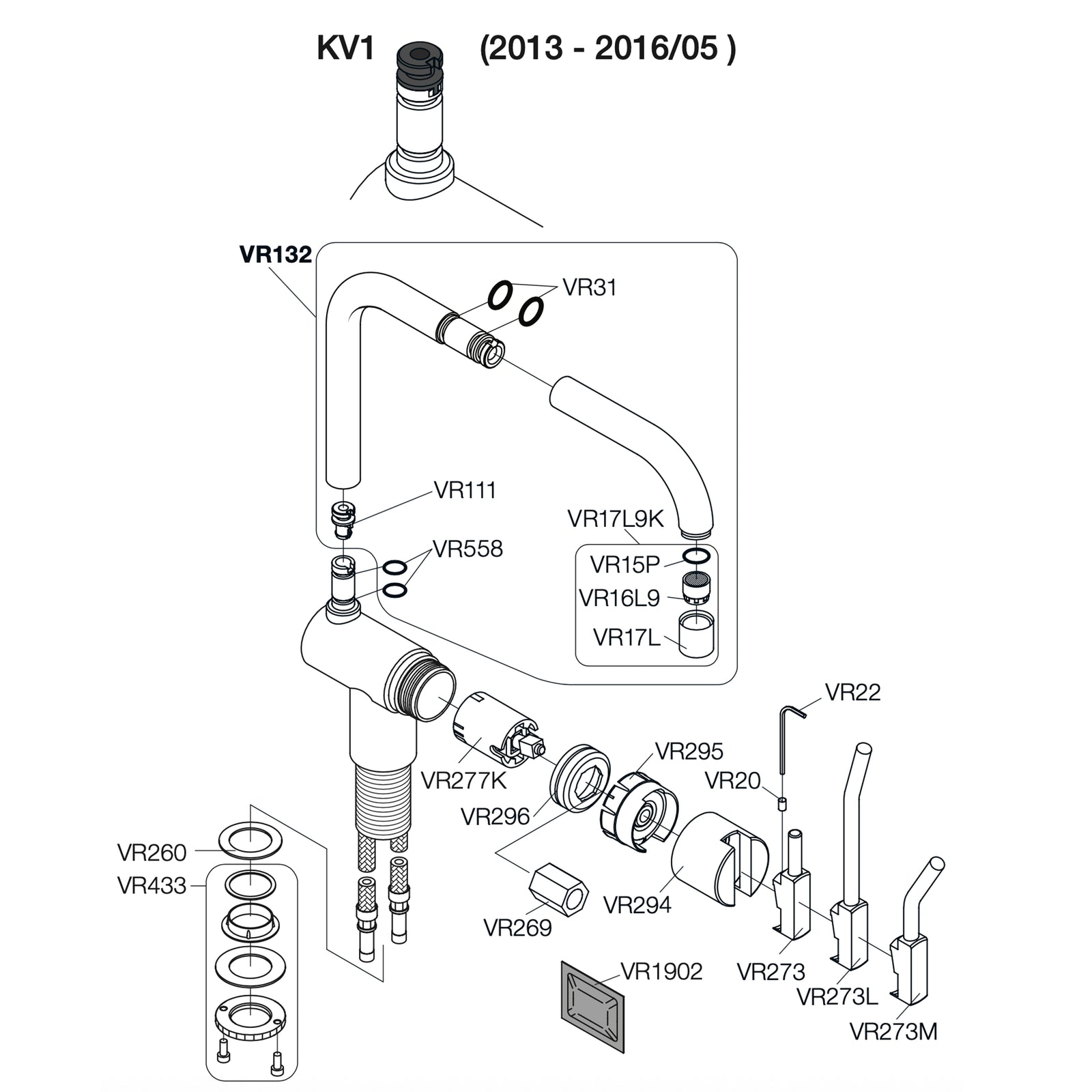 Vola Onderdelen KV1 (4e generatie) van 01/2013-06/2016