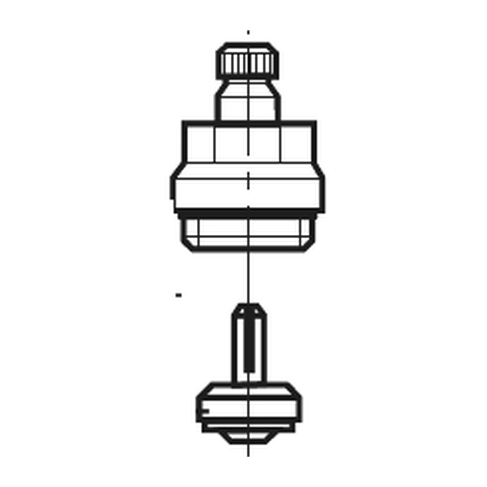 Mora aan/uit-bovendeel M22x1 met klepzitting voor Mora Term kranen 129121.AE