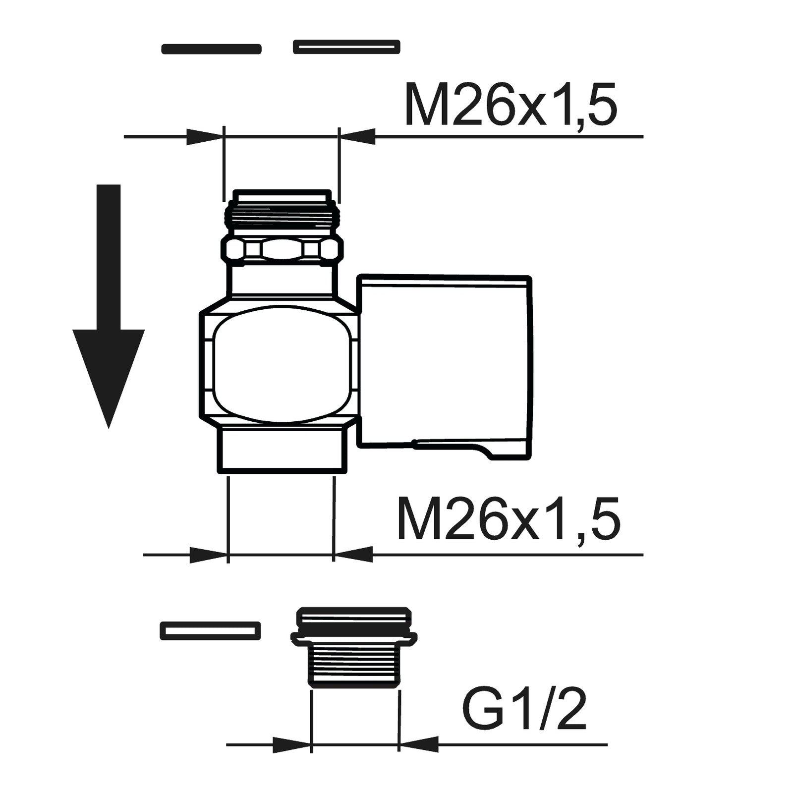 Mora afsluiter (on/off valve) voor Mora Term en Mora Mix spoelkranen, compleet, chroom 129206.AE
