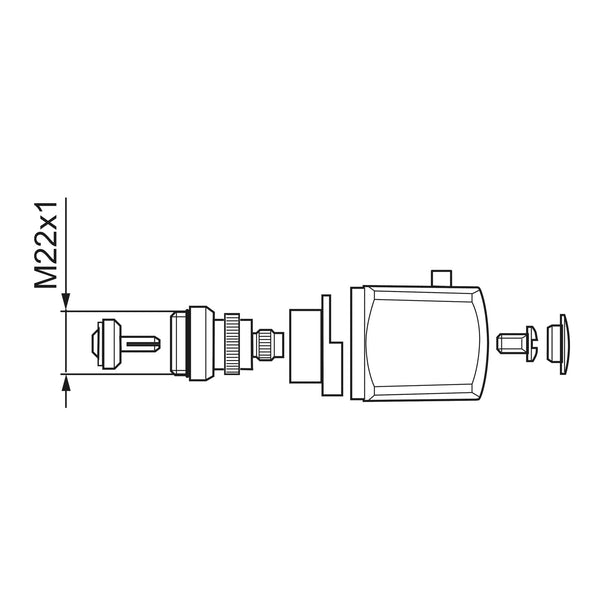 Mora open/dicht-kraanbovendeel ECO met greep voor Mora Term thermostaatkranen, M22x1 129392.AE