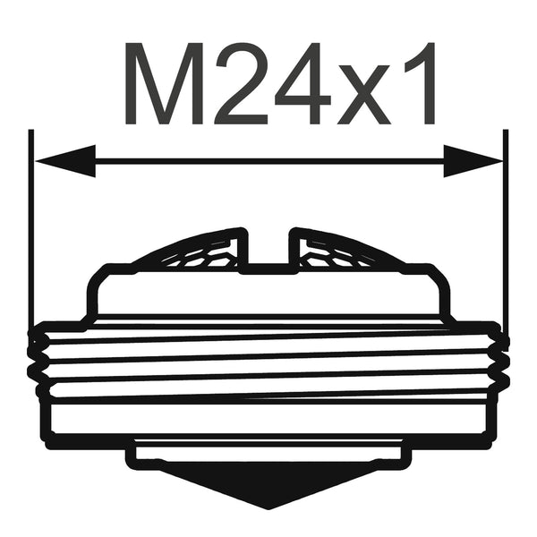Mora perlator M24 buitendraad met muntsleuf, B 11–15 l/min, blauw 131402.AE