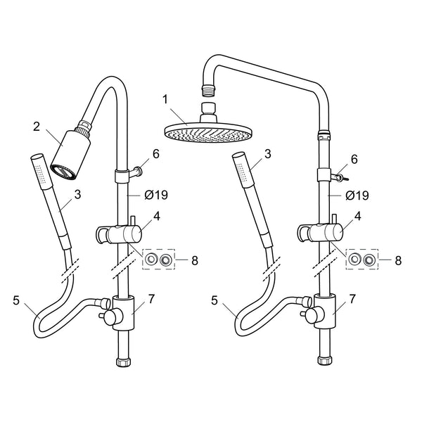 Mora Inxx driewegomstelling G1/2, compleet, chroom 139792.AE