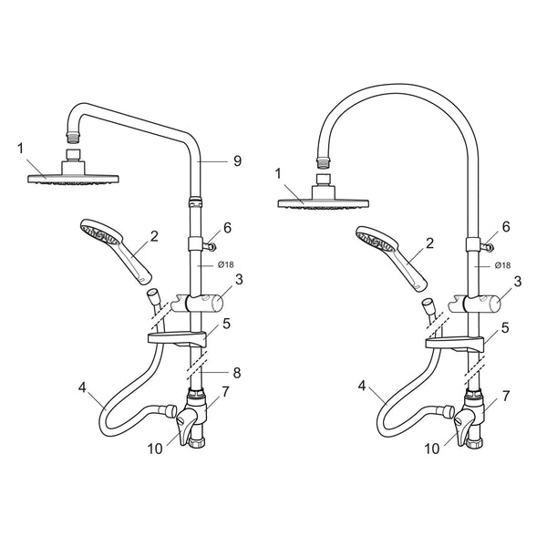 Mora onderstang 1230 mm voor Mora Cera/Marena glijstang 702001 (vóór 2010) 139895