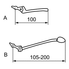 Mora hendel 200 mm rechts voor Mora Temp mengkraan, chroom 209426.AE