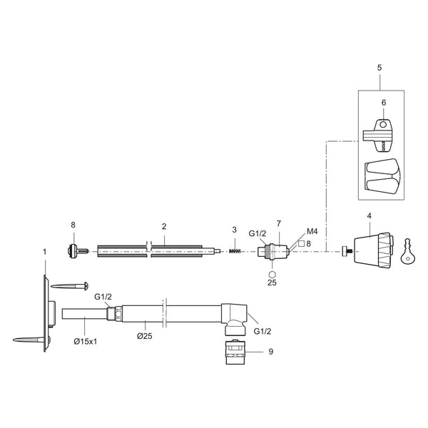 Mora RVS veer voor Mora Garden buitenkraan 219015.AE