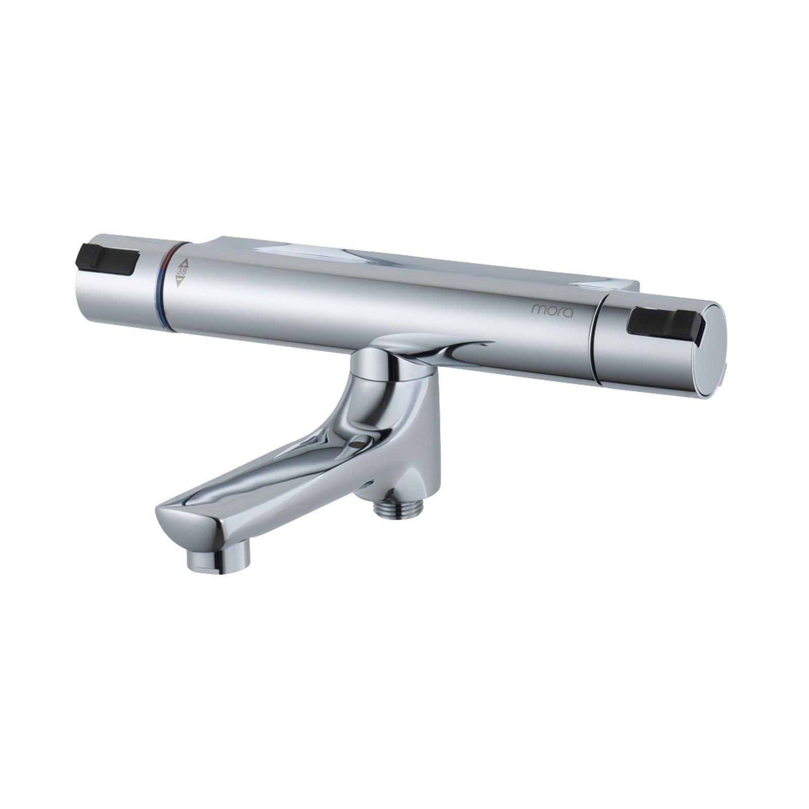 Mora Cera T4 badthermostaat met omgekeerde aansluitingen warm/koud, hartmaat 150 mm, chroom