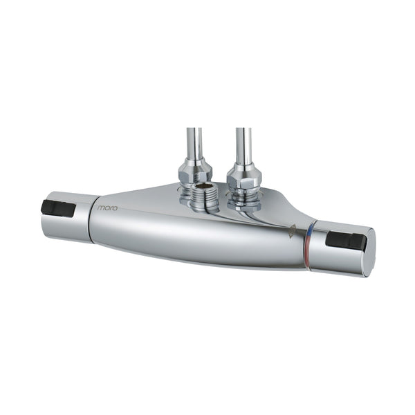 Mora Cera T4 douchethermostaat, hartmaat 40 mm, leidingaansluiting boven, douche-aansluiting boven, 