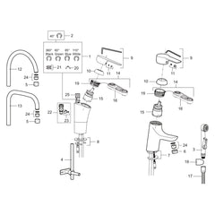 Mora Cera K7 keukenkraan met draaibare uitloop en keramische cartouche, chroom