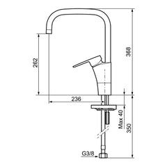 Mora Cera K7 keukenkraan met draaibare uitloop en keramische cartouche, chroom