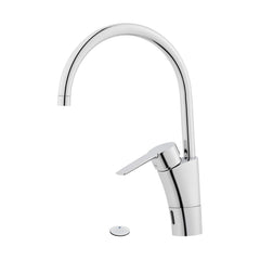 Mora Cera Duo keukenkraan met sensor en elektronische vaatwasserafsluiter, batterijvoeding, chroom