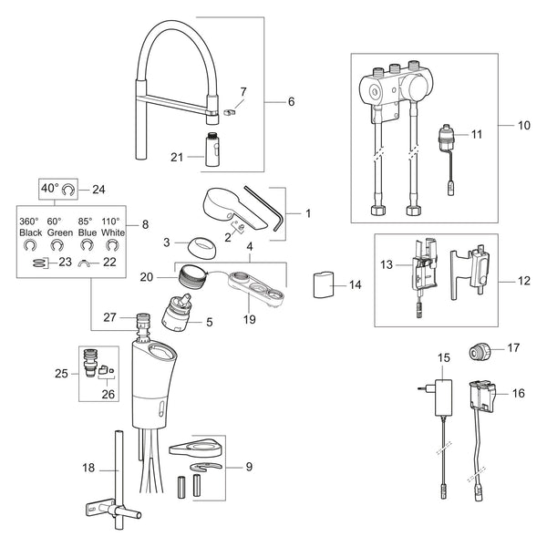 Mora Cera Duo Miniprofi keukenkraan met hendel, sensorbediening en handdouche, batterijvoeding, chro