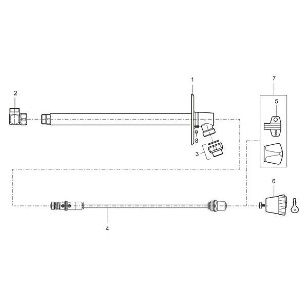 Mora Garden II buitenkraan met vorstbestendige terugstroombeveiliging, muurdikte max. 400 mm