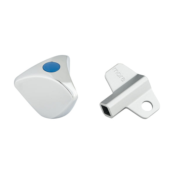 Mora metalen greep met sleutel (8 mm vierkant) voor Mora Garden buitenkraan, chroom 409304.AE