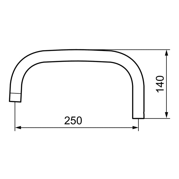 Mora draaibare U-uitloop voor Mora MMIX W5 en Mora Cera W5 wandkranen, chroom 459550