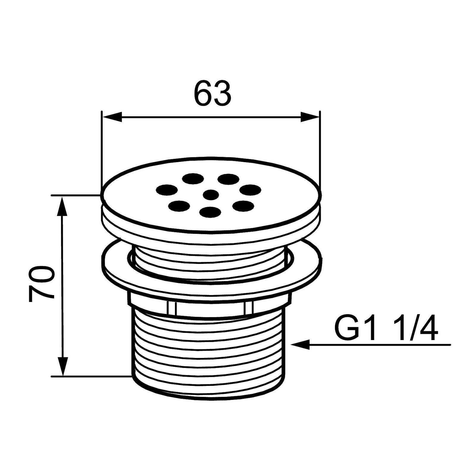 Mora wastafelafvoer zonder overloop, L=70 mm, chroom