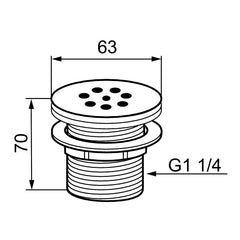Mora wastafelafvoer zonder overloop, L=70 mm, chroom