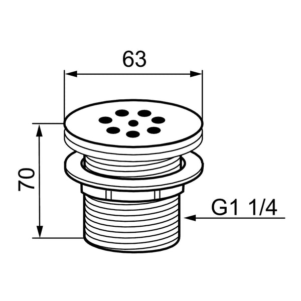 Mora wastafelafvoer zonder overloop, L=70 mm, chroom