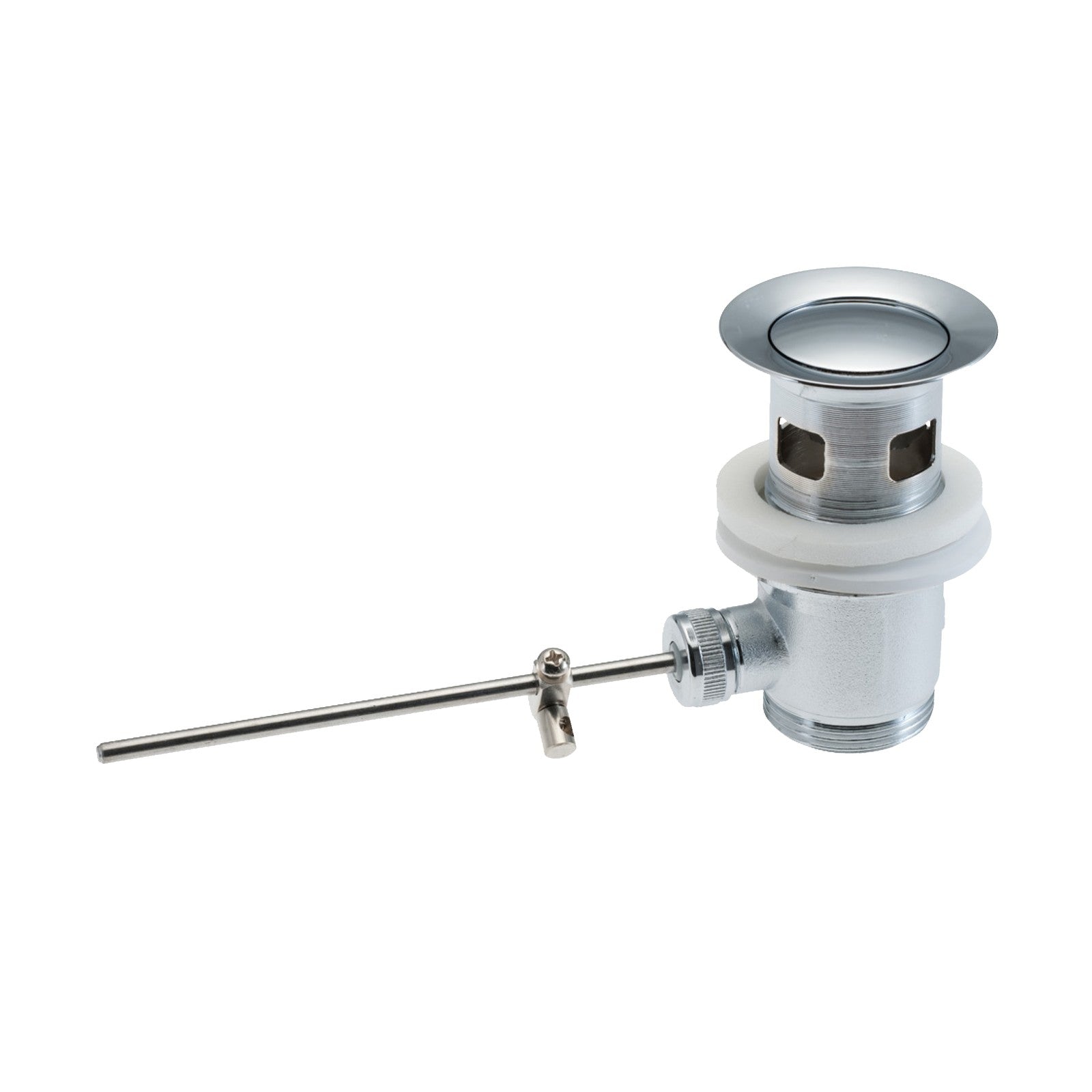 Mora pop-up waste zonder trekstang, voor wastafels met overloop, chroom 520294