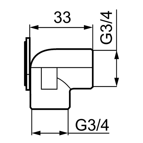 Mora kraanbeugel G3/4 binnendraad voor koudwaterkraan 400184, chroom 630840.AE