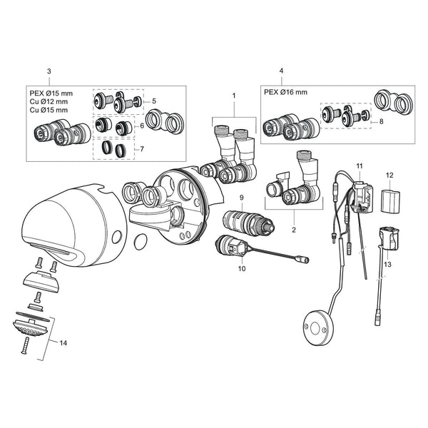 Mora pakkingset voor koperen leiding 15 mm, voor Tronic compact WMS 632309