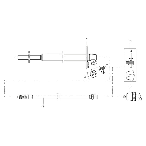 Mora Garden II vorstvrije buitenkraan met sleutel en metalen greep, L=400 mm, chroom