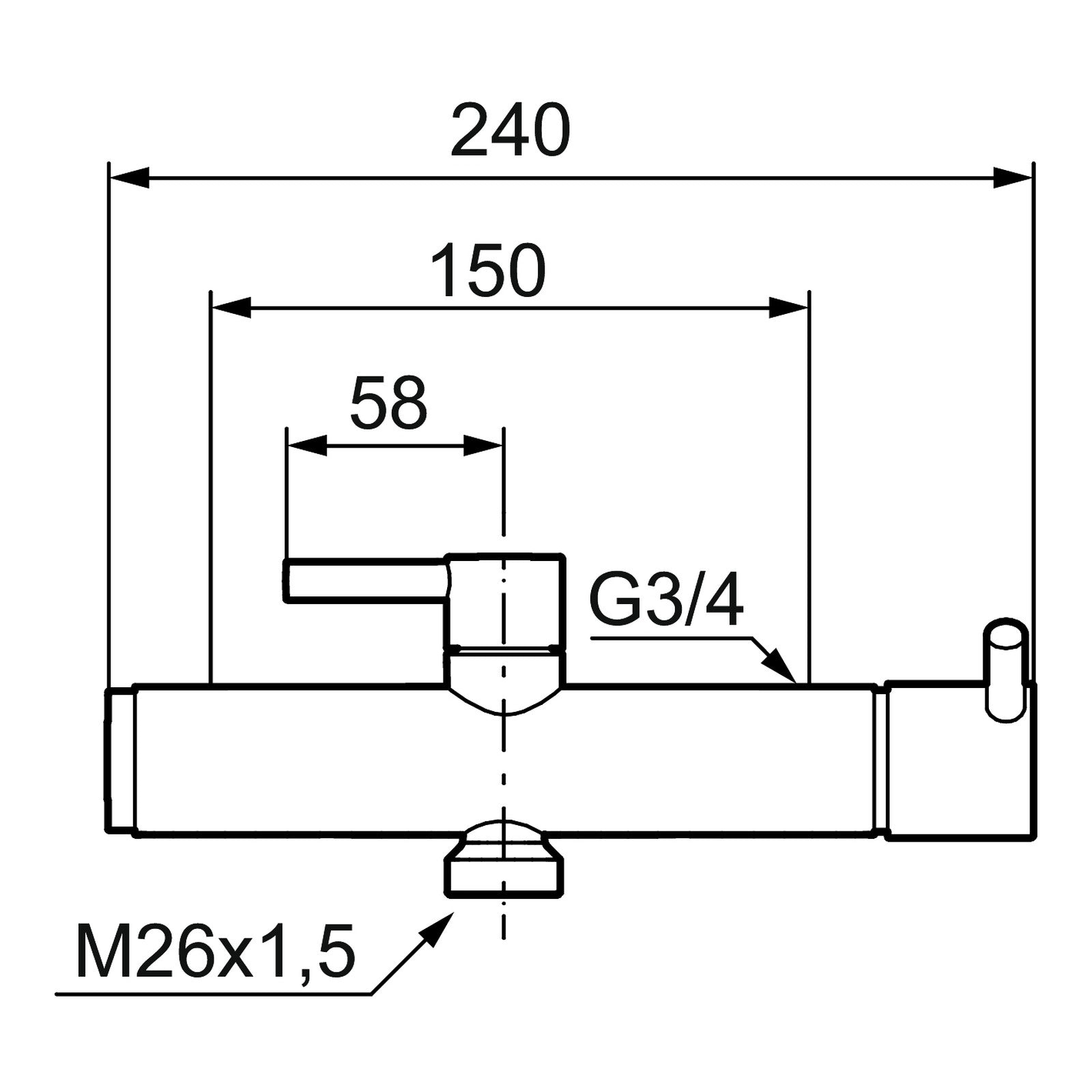 Mora Safe thermostatische ziekenhuiskraan met thermische desinfectie en S-koppelingen, chroom